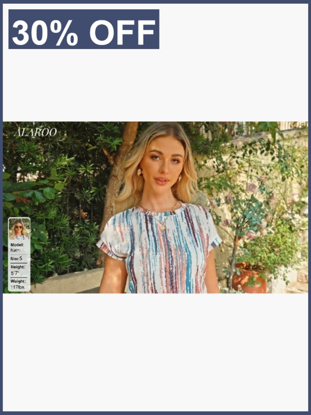 Women's Short Sleeve Crew Neck Tunic T-Shirt Summer Casual Loose Fit Top - Picture 7 of 7